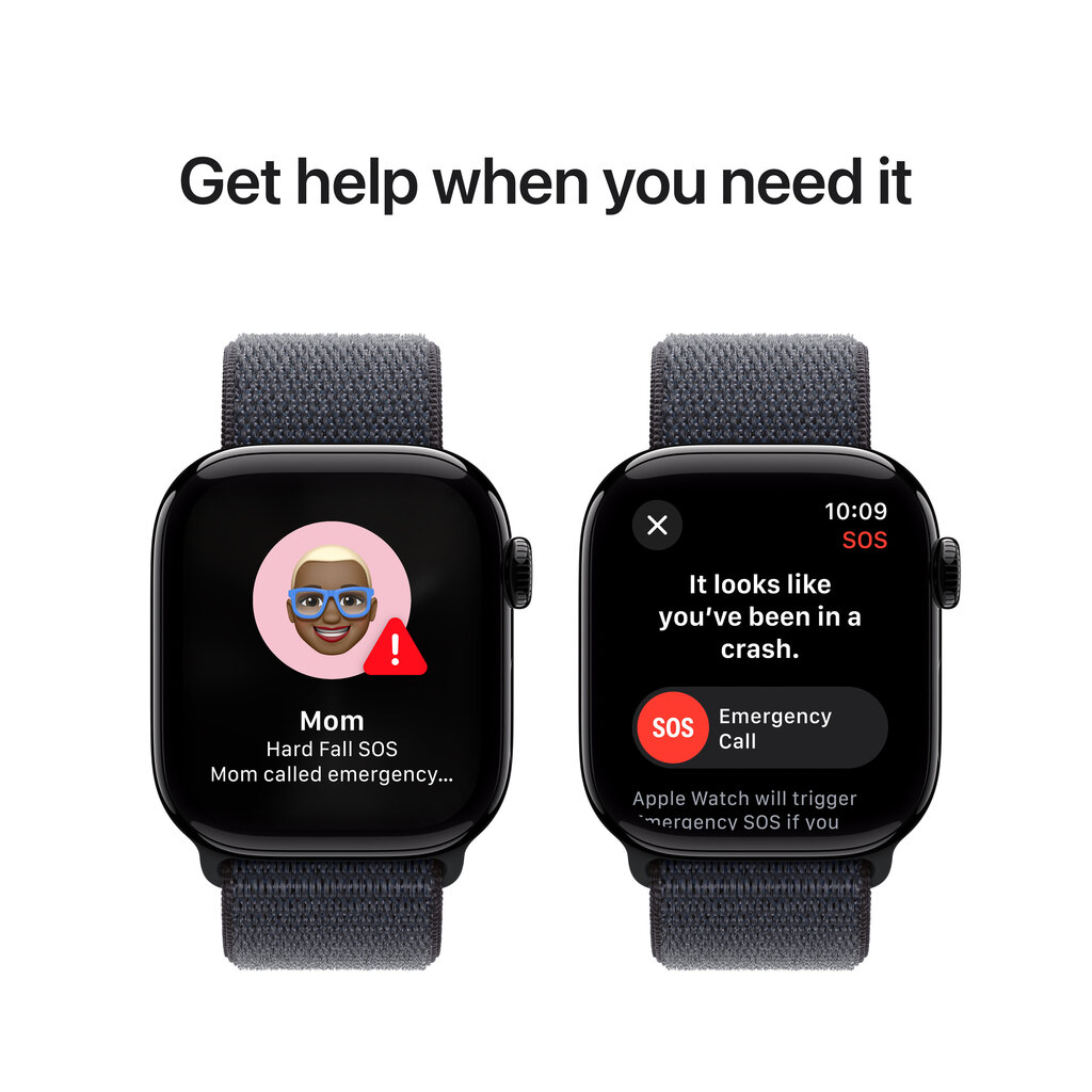 Apple Watch Series 10 GPS + Cellular 42mm Jet Black Aluminium Case with Ink Sport Loop MWX83ET/A цена и информация | Nutikellad, laste nutikellad | hansapost.ee