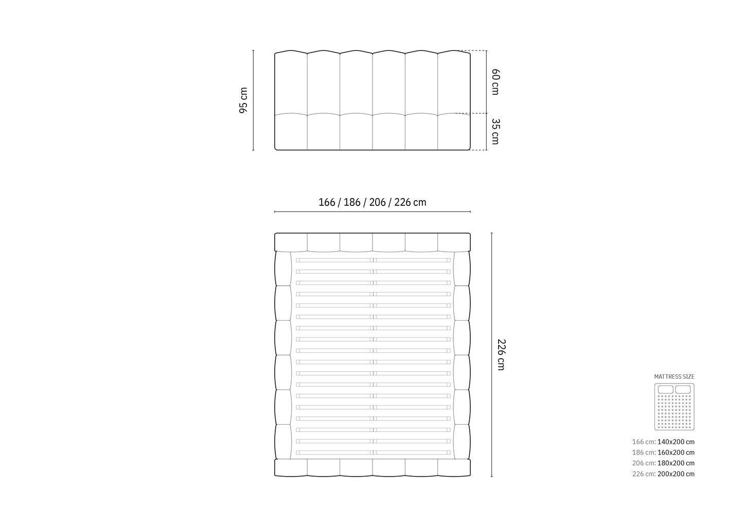 Voodi Micadoni Lupine, 140x200 cm, valge price and information | Voodid | hansapost.ee