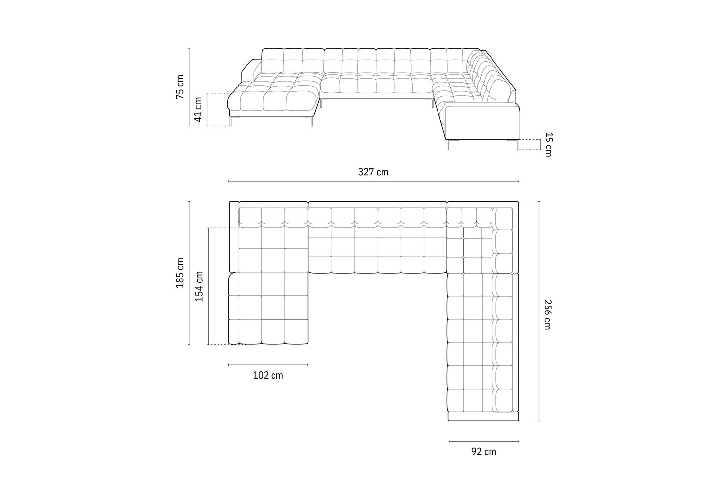 Pehme nurgadiivan Micadoni Mamaia, 327x256x75 cm, punane hind ja info | Nurgadiivanid ja nurgadiivanvoodid | hansapost.ee