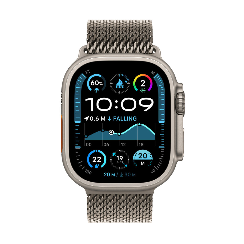 Apple Watch Ultra 2 GPS + Cellular 49mm Natural Titanium Case with Natural Titanium Milanese Loop - L MX5T3EL/A hind ja info | Nutikellad, laste nutikellad | hansapost.ee