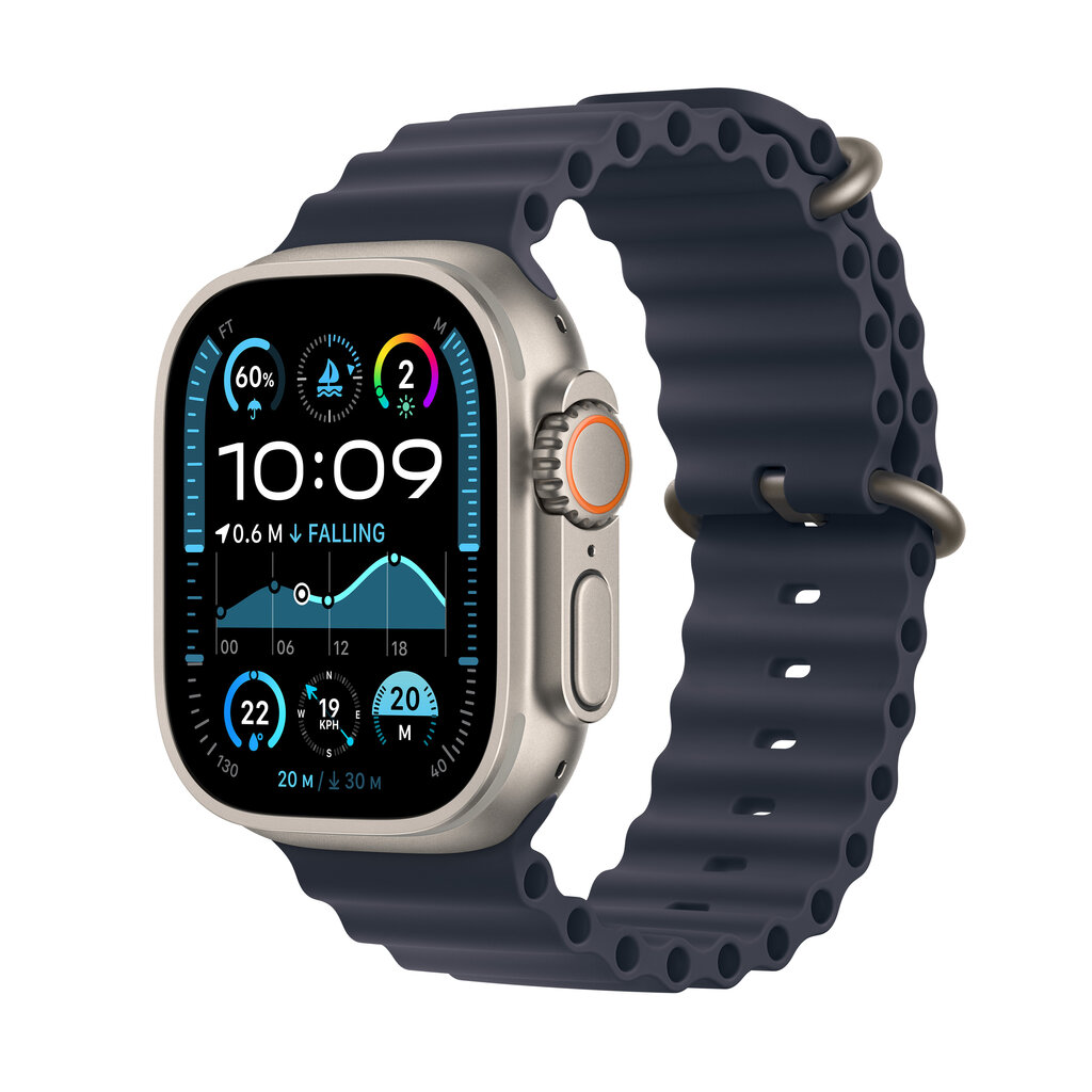 Apple Watch Ultra 2 GPS + Cellular 49mm Natural Titanium Case with Navy Ocean Band MX4D3UL/A цена и информация | Nutikellad, laste nutikellad | hansapost.ee