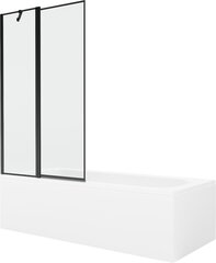 Vann Mexen Vega koos viimistluse ja klaasist seinaga, 180x80 cm + 100 cm, White+Black frame hind ja info | Vannid | hansapost.ee