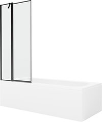 Vann Mexen Vega koos viimistluse ja klaasist seinaga, 180x80 cm + 80 cm, White+Black frame price and information | Baths | hansapost.ee