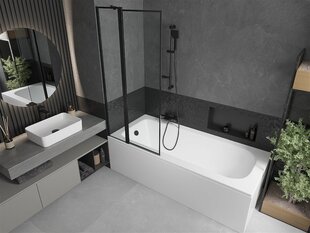 Vann Mexen Vega koos viimistluse ja klaasist seinaga, 180x80 cm + 80 cm, White+Black frame price and information | Baths | hansapost.ee