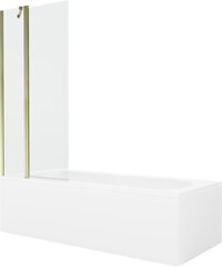 Vann Mexen Vega koos viimistluse ja klaasist seinaga, 180x80 cm + 80 cm, White+Gold/Transparent hind ja info | Vannid | hansapost.ee