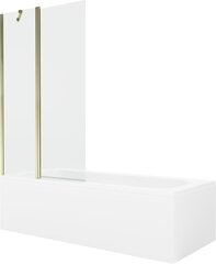 Vann Mexen Vega koos viimistluse ja klaasist seinaga, 170x70 cm + 100 cm, White+Gold/Transparent price and information | Baths | hansapost.ee