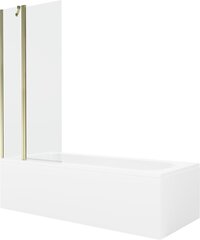 Vann Mexen Vega koos viimistluse ja klaasist seinaga, 170x70 cm + 80 cm, White+Gold/Transparent price and information | Baths | hansapost.ee