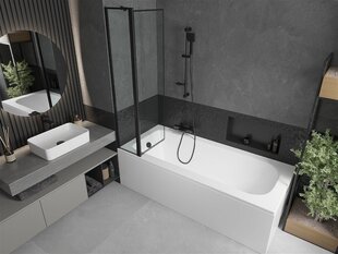 Vann Mexen Vega koos viimistluse ja klaasist seinaga, 160x70 cm + 80 cm, White+Black frame price and information | Baths | hansapost.ee