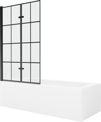 Vann Mexen Vega koos viimistluse ja klaasist seinaga, 180x80 cm + 100 cm (II), White+Black grid hind ja info | Vannid | hansapost.ee