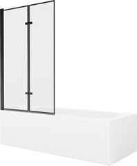 Vann Mexen Vega koos viimistluse ja klaasist seinaga, 180x80 cm + 100 cm (II), White+Black frame price and information | Baths | hansapost.ee