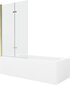 Vann Mexen Vega koos viimistluse ja klaasist seinaga, 180x80 cm + 100 cm (II), White+Gold/Transparent hind ja info | Vannid | hansapost.ee