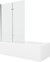 Vann Mexen Vega koos viimistluse ja klaasist seinaga, 180x80 cm + 120 cm (II), White+Chrome/Transparent hind ja info | Vannid | hansapost.ee