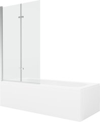 Vann Mexen Vega koos viimistluse ja klaasist seinaga, 180x80 cm + 100 cm (II), White+Chrome/Transparent price and information | Baths | hansapost.ee