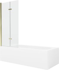 Vann Mexen Vega koos viimistluse ja klaasist seinaga, 170x70 cm + 80 cm (II), White+Gold/Transparent price and information | Baths | hansapost.ee