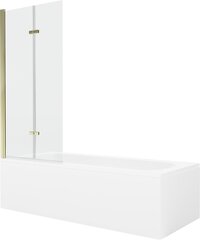 Vann Mexen Vega koos viimistluse ja klaasist seinaga, 150x70 cm + 80 cm (II), White+Gold/Transparent hind ja info | Vannid | hansapost.ee