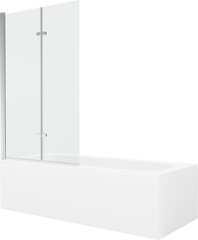 Vann Mexen Vega koos viimistluse ja klaasist seinaga, 150x70 cm + 100 cm (II), White+Chrome/Transparent price and information | Baths | hansapost.ee