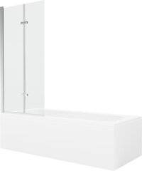 Vann Mexen Vega koos viimistluse ja klaasist seinaga, 150x70 cm + 80 cm (II), White+Chrome/Transparent hind ja info | Vannid | hansapost.ee