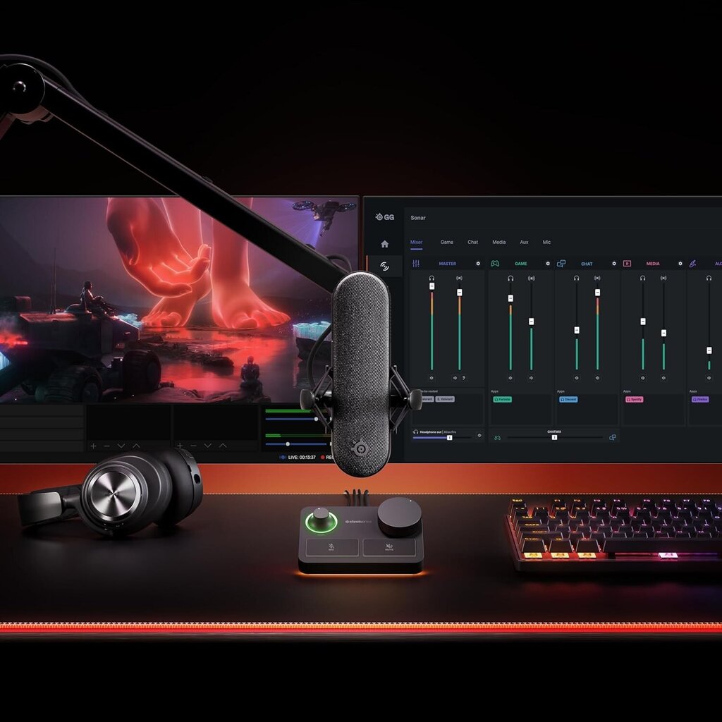 SteelSeries Alias Pro juhtmega kondensaatormikrofon (must) |USB/XLR цена и информация | Mikrofonid | hansapost.ee