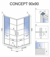 Душевая кабина Rea Concept, Black, 90x90 см цена и информация | Душевые кабины | hansapost.ee