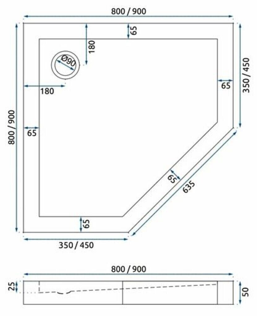 Dušialus Rea Diamond koos sifooniga, 80x80 cm, White цена и информация | Dušialused | hansapost.ee