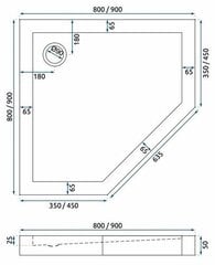 Душевой поддон Rea Diamond с сифоном, 90x90 см, White цена и информация | Стойки для душа | hansapost.ee