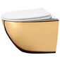 Seinapealne wc-pott Rea Carlo Flat Mini, Gold/White hind ja info | WС-potid | hansapost.ee