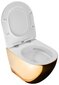 Seinapealne wc-pott Rea Carlo Flat Mini, Gold/White hind ja info | WС-potid | hansapost.ee