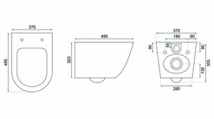 Seinapealne wc-pott Rea Carlo Mini Flat hind ja info | WС-potid | hansapost.ee