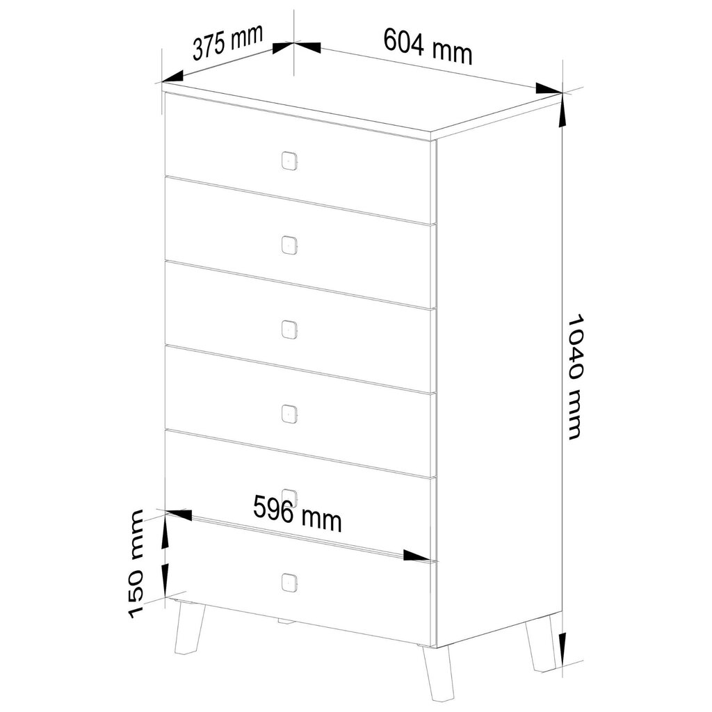 Kummut Akord Mobi K-06, valge price and information | Kummutid | hansapost.ee