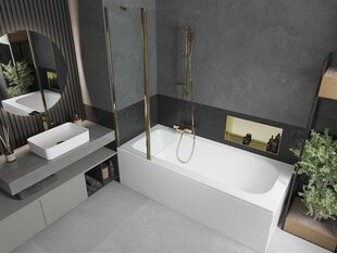 Vann Mexen Vega, 180x80 cm + 100 cm, White+Gold/Transparent price and information | Baths | hansapost.ee