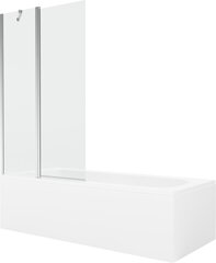 Vann Mexen Vega, 180x80 cm + 100 cm, White+Chrome/Transparent hind ja info | Vannid | hansapost.ee