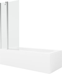 Vann Mexen Vega, 180x80 cm + 80 cm, White+Chrome/Transparent price and information | Baths | hansapost.ee