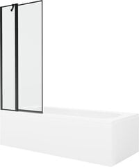 Vann Mexen Vega viimistluse ja klaasseinaga, 170x70 cm + 80 cm, White+Black frame price and information | Baths | hansapost.ee