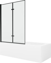 Vann Mexen Vega koos viimistluse ja klaasist seinaga, 180x80 cm + 120 cm (II), White+Black frame price and information | Baths | hansapost.ee