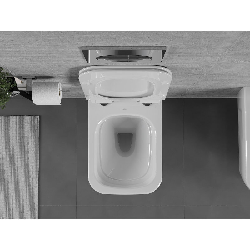 Mexen Margo Rimless WC, aeglaselt sulguva kaanega, õhukese istmega, Duroplast, valge - 30420800 hind ja info | WС-potid | hansapost.ee