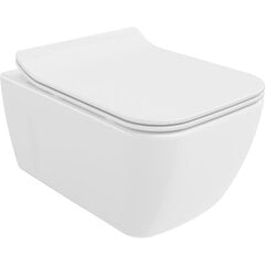 Mexen Margo Rimless WC, aeglaselt sulguva kaanega, õhukese istmega, Duroplast, valge - 30420800 hind ja info | WС-potid | hansapost.ee