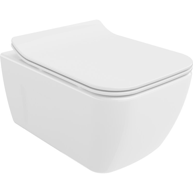 Mexen Margo Rimless WC, aeglaselt sulguva kaanega, õhukese istmega, Duroplast, valge - 30420800 hind ja info | WС-potid | hansapost.ee