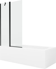 Vann Mexen Vega koos viimistluse ja klaasist seinaga, 170x70 cm + 100 cm, White+Black/Transparent price and information | Baths | hansapost.ee