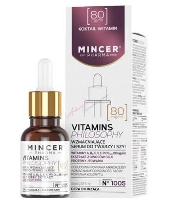 Pinguldav näoseerum Mincer Pharma Vitamins Philosophy 15 ml цена и информация | Näoõlid, ampullid ja seerumid | hansapost.ee