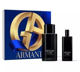 Набор Giorgio Armani Code для мужчин: туалетная вода EDT, 75 мл + туалетная вода EDT, 15 мл цена и информация | Мужские духи | hansapost.ee