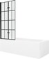 Vann Mexen Vega viimistluse ja klaasseinaga, 170x70 cm + 80 cm (II), White+Black grid hind ja info | Vannid | hansapost.ee