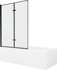 Vann Mexen Vega viimistluse ja klaasseinaga, 170x70 cm + 120 cm (II), White+Black frame hind ja info | Vannid | hansapost.ee