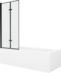 Vann Mexen Vega viimistluse ja klaasseinaga, 170x70 cm + 80 cm (II), White+Black frame hind ja info | Vannid | hansapost.ee