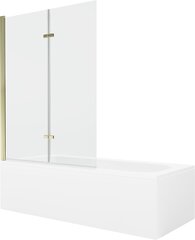 Vann Mexen Vega viimistluse ja klaasseinaga, 150x70 cm + 120 cm (II), White+Gold/Transparent hind ja info | Vannid | hansapost.ee