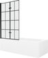 Vann Mexen Vega viimistluse ja klaasseinaga, 160x70 cm + 100 cm (II), White+Black grid цена и информация | Vannid | hansapost.ee