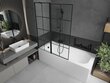 Vann Mexen Vega koos viimistluse ja klaasist seinaga, 170x70 cm + 120 cm, White+Black grid hind ja info | Vannid | hansapost.ee