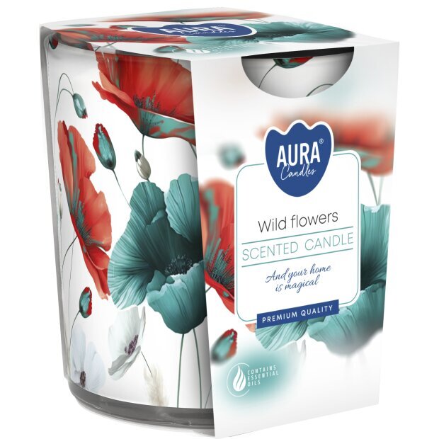 Aura lõhnaküünal Wild Flowers 100 g цена и информация | Küünlad, küünlajalad | hansapost.ee