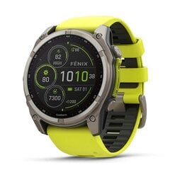 Garmin fēnix® 8 – 51mm Solar Sapphire titanium with an amp yellow/graphite silicone band hind ja info | Nutikellad, laste nutikellad | hansapost.ee