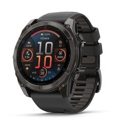 Garmin fēnix® 8 – 51мм AMOLED Sapphire Carbon grey DLC with Black/pebble grey silicone band цена и информация | Смарт-часы (smartwatch) | hansapost.ee