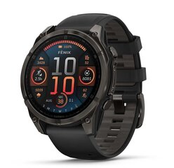 Garmin fēnix® 8 – 47mm AMOLED Sapphire Carbon grey DLC titanium with Black/pebble grey silicone band price and information | Nutikellad, laste nutikellad | hansapost.ee